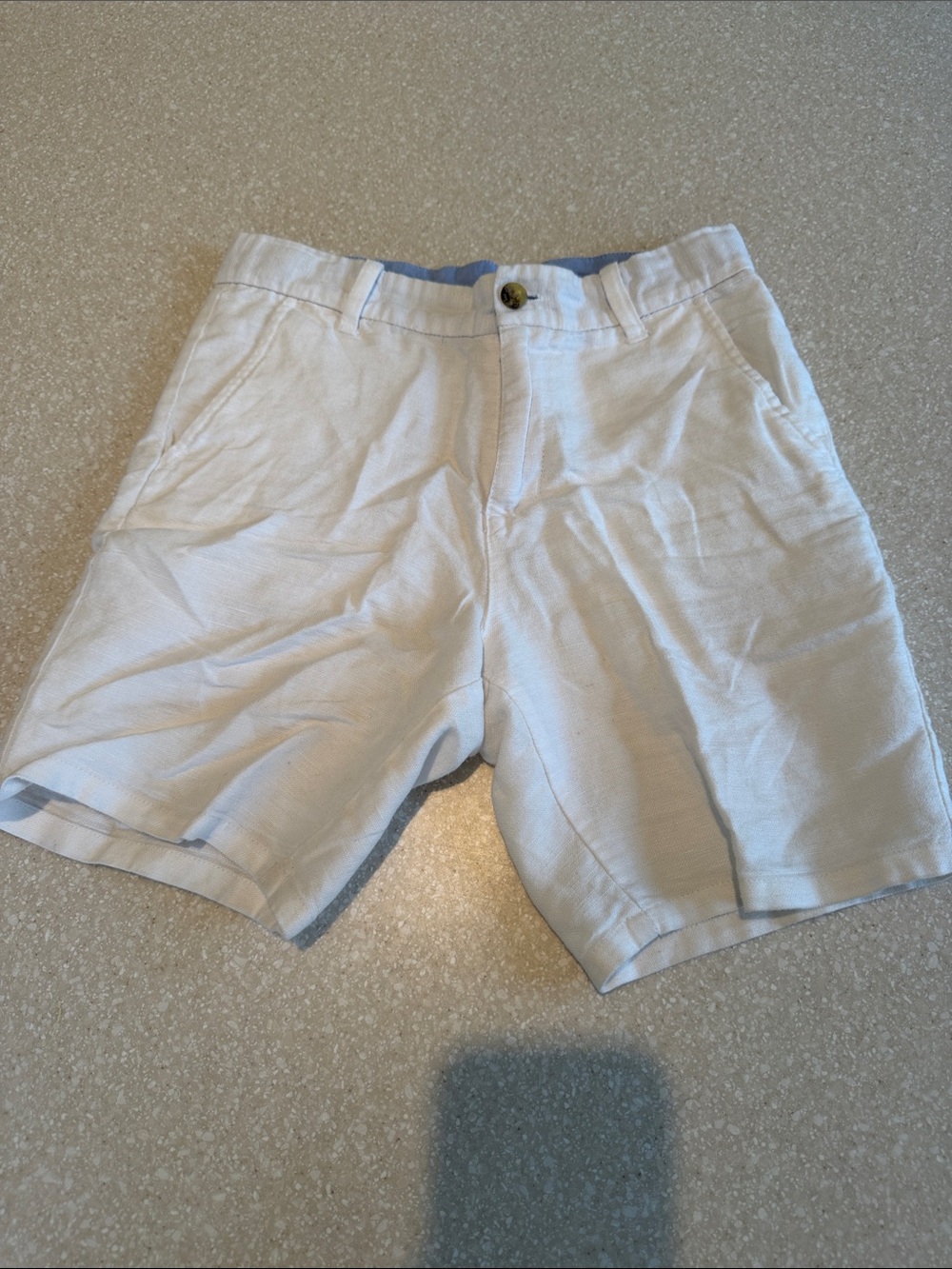 Boy’s White Linen Blend Shorts - Classic Summer Style